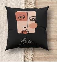 BK Gift Kişiye Özel İsimli Premium Kumaş Siyah Kırlent Yastık, Ev Hediyesi, Ev Dekorasyonu, Dekoratif Hediye (Model 1)