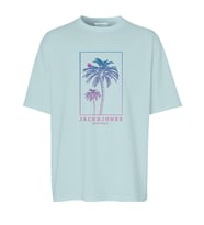 Palmiye Baskı Erkek T-shirt (Su Yeşili)