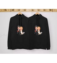 BK Gift Kişiye Özel Sevgililer Karikatürlü İkili Siyah Sweatshirt Seti, Sevgililer Hediye, Çift Hediyesi, Yıl Dönümü Hediyesi, Kişiye Özel Sweatshirt (Model 12)