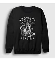 Presmono Unisex Beyaz Boxing Ufc Mma Hediye Boksör Boks Sweatshirt 496278tt (Siyah)