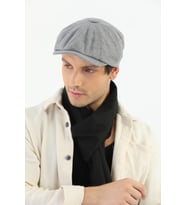 Erkek Kasket Peaky Blinders Kaşe Kumaş Şapka Kasket (Gri)