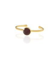 Kadir Jewellery Zirkon Taşlı Ayarlanabilir 22 Ayar Altın Kaplama Bilezik (Bordo)