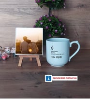 Eşe Hediye Fotoğraflı Dekoratif Taş, Kupa Bardak Beyaz Hediye (Model 5)