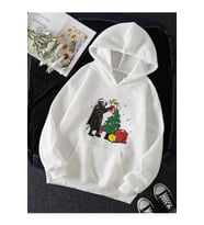 Darth Vader Baby Yoda Yılbaşı Kapşonlu Sweatshirt (Beyaz)