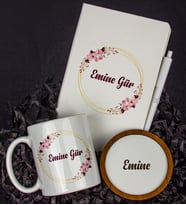Kişiye Özel Defter Kalem Kupa Ve Bardak Altlığı Hediye Seti 103753 (Model 3)