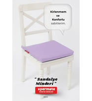 XPERMATE Fermuarlı Sandalye Minderi Su İtici Kumaş 40x40 cm Sünger Sandalye Minderi Bağcıklı (Lila)