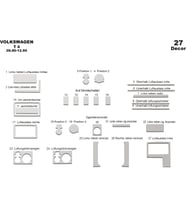 Meriç® VW Transporter T4 Ön Torpido Kaplama Maun 27 Parça 1990-1995 (Alüminyum)