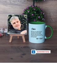 Amcaya Hediye Fotoğraflı Dekoratif Taş, Kupa Bardak Beyaz Hediye (Model 14)