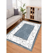 Dijital Kaymaz Taban Yıkanabilir Renkli Salon Halısı Mutfak Halısı Yolluk ND-SD-642 (Mavi)