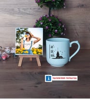 Kız Kulesi Fotoğraflı Dekoratif Taş, Kupa Bardak Beyaz HediyeArkadaşa Hediye (Model 5)