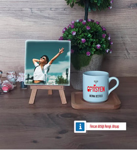 Optisyen Fotoğraflı Dekoratif Taş, Ahşap Altlıklı Türk Kahvesi Fincanı Hediye (Model 1)
