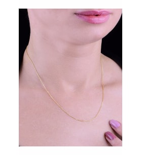 925 Ayar Damgalı Orijinal Gümüş Zincirli Rose Renkli İnce Hayalet Zinciri Ve Mücevher Parlatma Bezi (Gold)