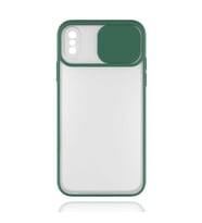 Uyumlu Model Apple iPhone X Kılıf Kamera Kapatmalı Lensi Case (Koyu Yeşil)