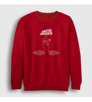 Presmono Unisex Beyaz Snap Arctic Monkeys Sweatshirt 15057tt (Kırmızı)