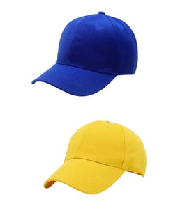 Unisex Ayarlanabilir Spor Basic Kep Şapka 2'li Set (Sarı)