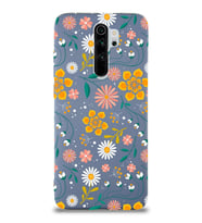Xiaomi Redmi Note 8 Pro Uyumlu Lansman Kılıf Çiçek Tasarımlı İçi Kadife Kapak-Kırmızı (Petrol Mavisi)