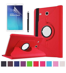 Galaxy Tab E T560 9.6 Zore Dönebilen Standlı Tablet Kılıfı (Kırmızı)