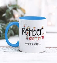 Rehber Öğretmeni Tasarımlı Kişiye Özel Kupa Bardak (Mavi)