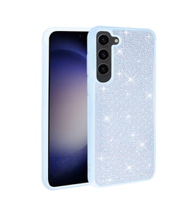 Galaxy S23 Kılıf Parlak Taşlı Tasarım Zore Ston Kılıf (Açık Mavi)
