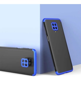 Xiaomi Redmi Note 9 Pro Kılıf Zore Ays Full Koruma Kılıf (Siyah-Mavi)
