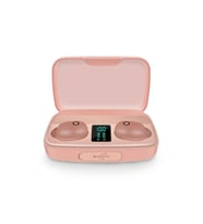 A10s True Kablosuz Kulaklık Tüm Akıllı Telefonlarla Uyumlu Dijital Göstergeli Powerbankli Bluetooth Kulaklık 5.0 (Pembe)
