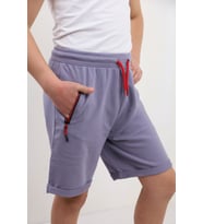 Toontoy Erkek Çocuk Arka Cep Detaylı Sport Like Tnty Nakışlı Şort (Gri)