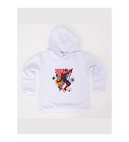 Spiderman baskılı örümcek adam kapüşonlu pamuklu kumaş çocuk sweatshirt (Beyaz)