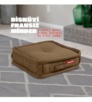 XPERMATE Bisküvi Minder Petek Önü Palet Üstü Minderi Fransız Minder Bank ve Bahçe Minderi 45x45x14 cm (Kahverengi)