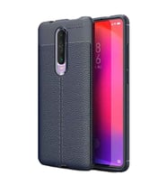 Xiaomi Redmi K30 Deri Görünümlü Firo Silikon Kılıf (Lacivert)
