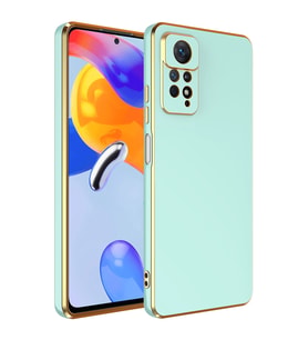 Xiaomi Redmi Note 12 Pro 4G Kılıf Kenarları Gold Kamera Korumalı Renkli Pastel Silikon Koyu Yeşil BARK (Açık Yeşil)