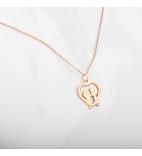Şık Tasarım Harfli Kolye  925 Ayar Gümüş (Rose)