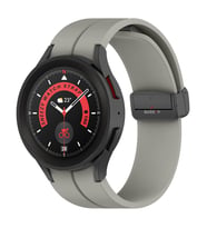 Samsung Galaxy Watch 4 5 Pro 40 42 44 45 46mm Uyumlu Kavisli Coastal Manyetik Tokalı Silikon Kordon (Taş)