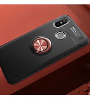Xiaomi Mi 8 SE Kılıf Yüzüklü Magnetli Ravel Case (Siyah-Rose Gold)