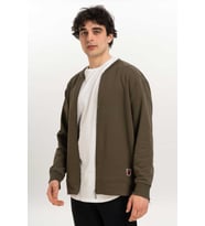 Fermuar Detaylı Erkek Bomber Sweatshirt (Haki)