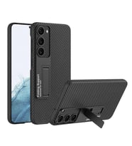 Galaxy S23 Kılıf Zore Kıpta Standlı Kılıf (Karbon)