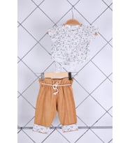 Babyhola Kız Bebek Çocuk Bluz Pantolon Alt Üst Salaş Takım 2'li 21020 (Yeşil)
