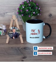 Okul Müdürü Kupa Bardak Beyaz ve Fotoğraflı Ahşap Anahtarlık Hediye Öğretmenler Günü Hediyesi (Model 11)