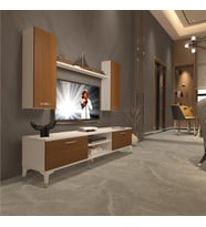 Decoraktiv Eko 7 Mdf Dvd Silver Tv Ünitesi Tv Sehpası (Beyaz - Ceviz)