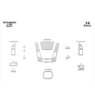 Meriç® Mitsubishi L200 4X2 Ön Torpido Kaplama Maun 14 Parça 2007-2013 (Alüminyum)