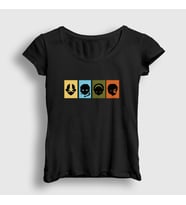 Presmono Kadın Beyaz Chars Anime Avatar The Last Airbender T-Shirt 262328tt (Siyah)