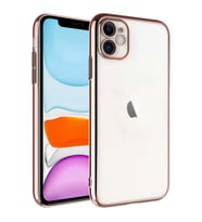Apple iPhone 11 Kılıf Renkli Çerçeveli Zore Riksos Silikon Kılıf (Rose)
