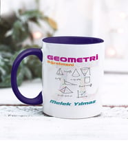 Geometri Öğretmeni Tasarımlı Kişiye Özel Kupa Bardak (Lacivert)
