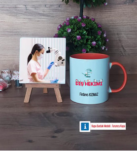 Diş Hekimi Fotoğraflı Dekoratif Taş, Kupa Bardak Beyaz Hediye (Model 13)