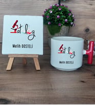 Patalog Hediye Seti Kupa Bardak T Kulplu ve Dekoratif Taş Tıp Bayramı Hediyesi  (Model 1)