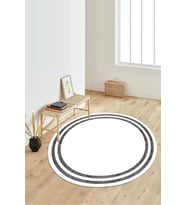 Dijital Baskılı Kaymaz Taban Yıkanabilir Yuvarlak Salon Halısı Koridor Halısı Paspas NDY-SD-299 (Gri)