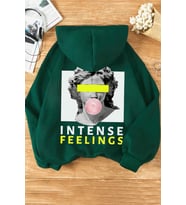 Unisex Aesthetic Baskılı Sweatshirt (Yeşil)
