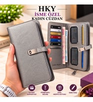 HKY Çok Kullanışlı İsme Özel Kadın Cüzdan (Gümüş)