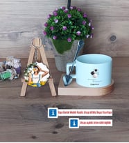 Geometri Öğretmeni Kupa Bardak Beyaz ve Fotoğraflı Ahşap Anahtarlık Hediye (Model 8)
