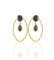 Kadir Jewellery 22 Ayar Altın Kaplama Vintage Küpe -El İşçiliği Ve Hipoalerjenik Küpe (Mor)