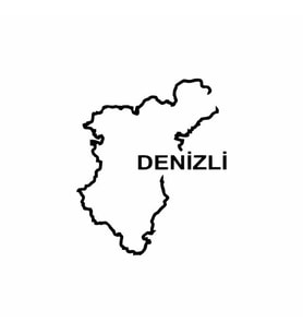 Denizli Harita Araba Sticker siyah 14x18 CM (Siyah)